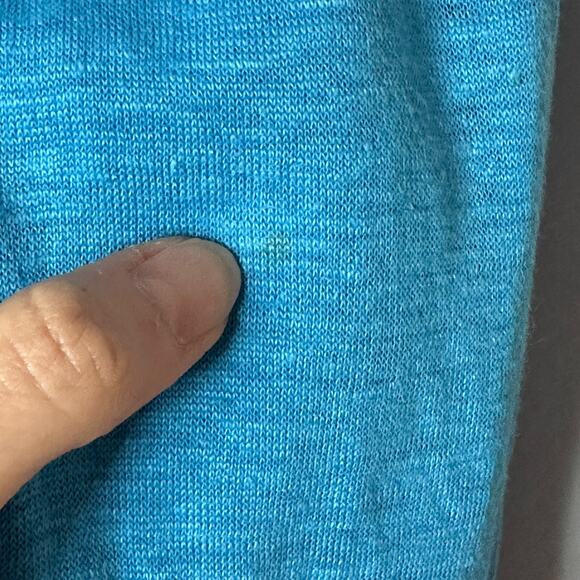 J. Jill 100% Linen Cardigan Womens Medium Open Front Blue Long Sleeve Minimalist - Picture 6 of 11